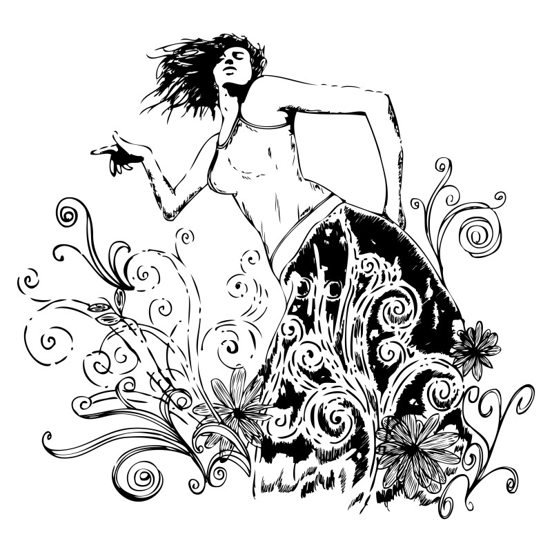 Hand Drawn Girl Image
