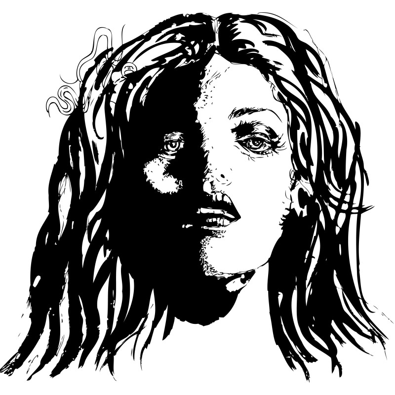 Hand Drawn Girl Vector Image