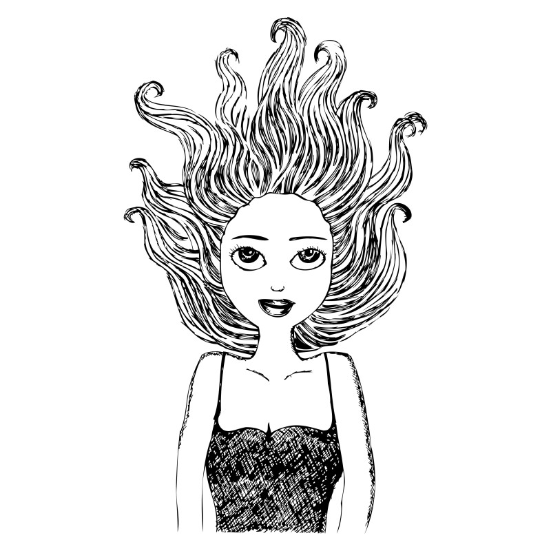 Hand Drawn Girl Vector Image
