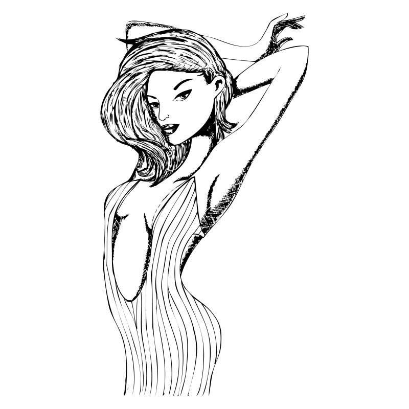 Hand Drawn Modern Girl Vector Image