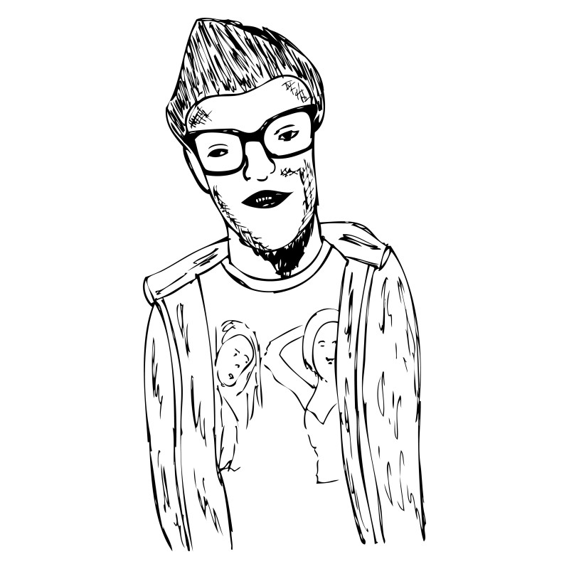Hand Drawn Young Man Vector