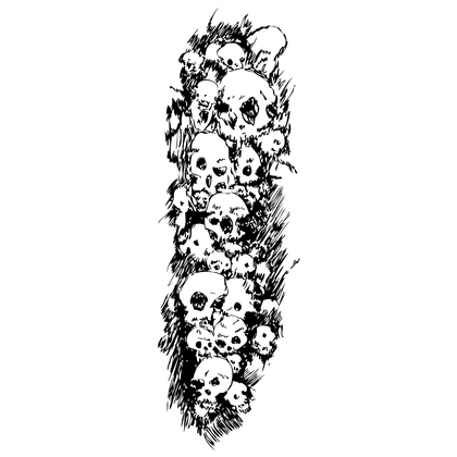 Hand Drawn Group of Skulls Vector Image