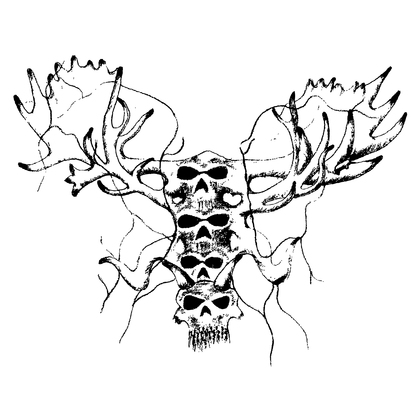 Hand Drawn Horn Skull Vector Image