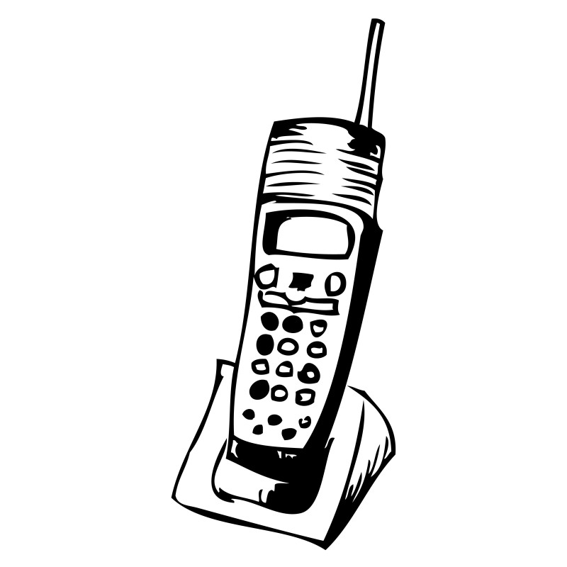 Hand Drawn Cordless Phone Vector Image