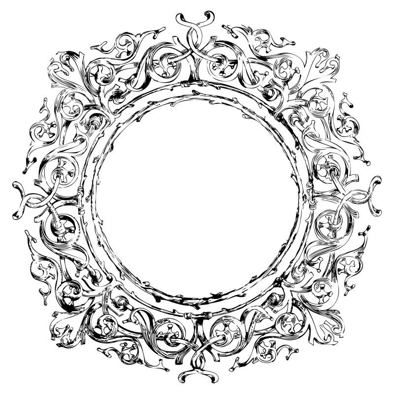 Hand Drawn Floral Circle Frame Image