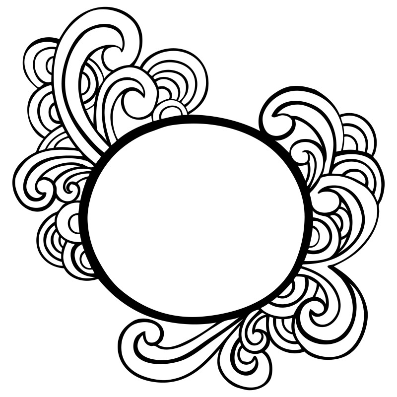 Hand Drawn Floral Circle Frame Image