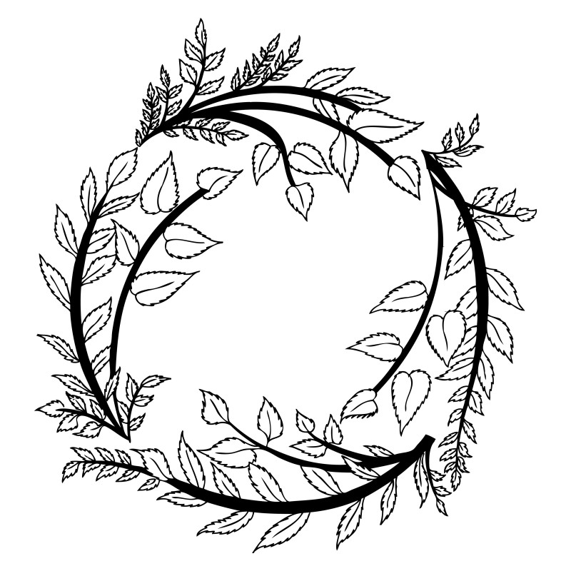 Hand Drawn Floral Circle Frame Image