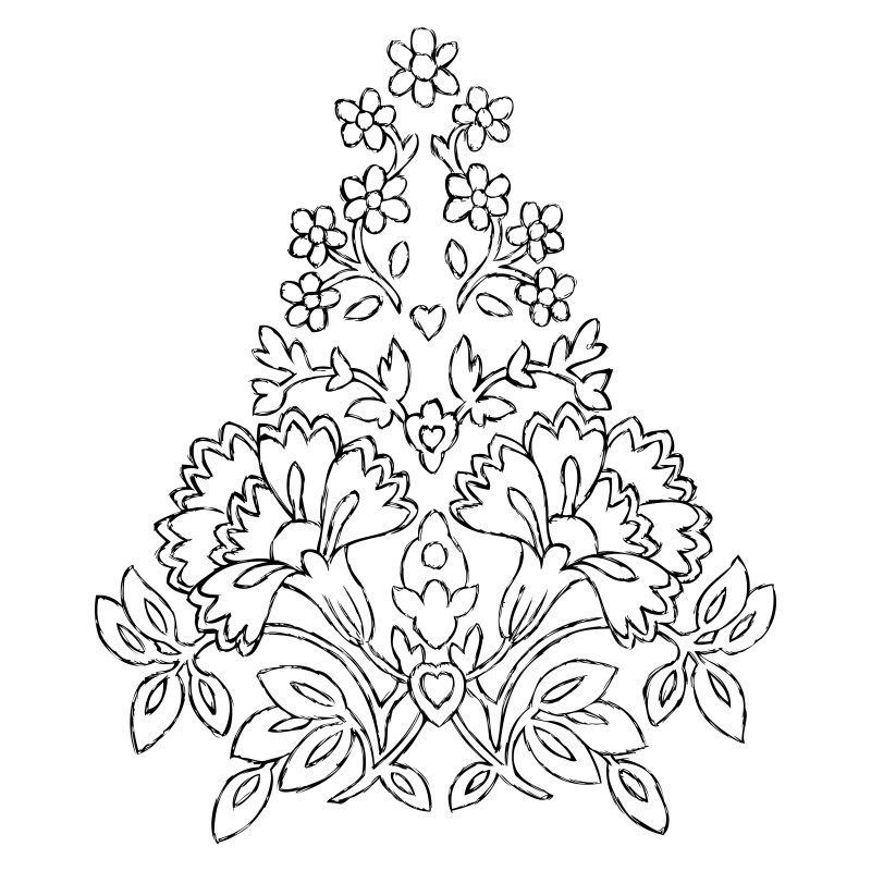 Hand Drawn Floral Ornament Vector Image
