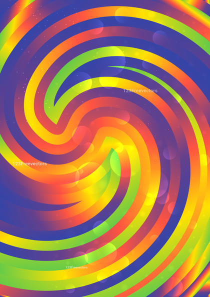 Blue Green and Orange Abstract Spiral Background