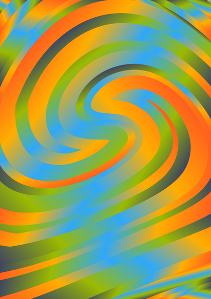 Blue Green and Orange Abstract Swirl Background