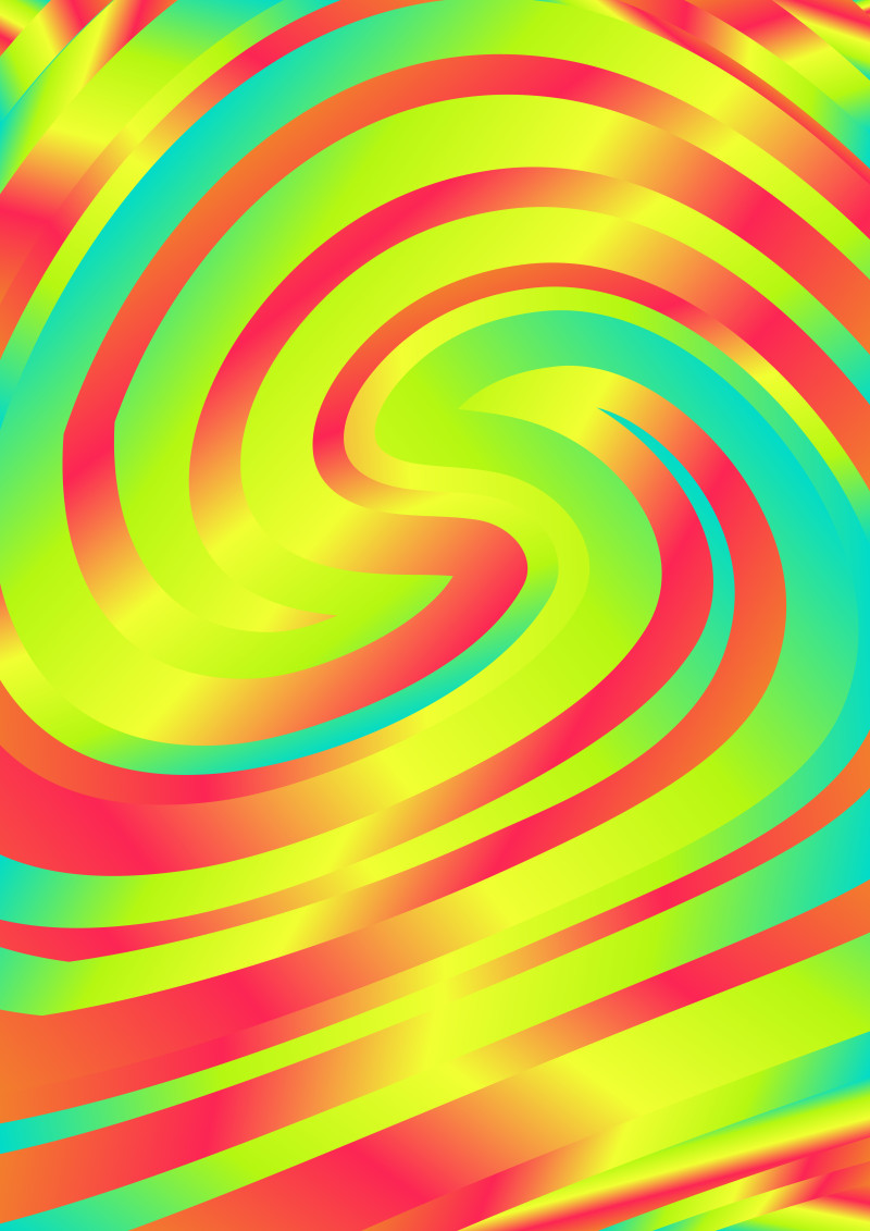 Abstract Pink Blue and Yellow Whirlpool Background