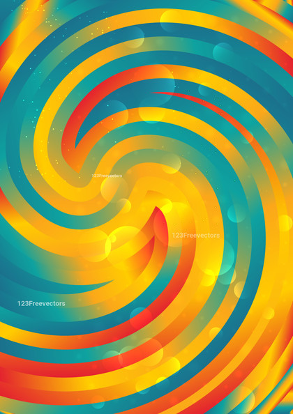 Abstract Red Orange and Blue Swirling Background Vector