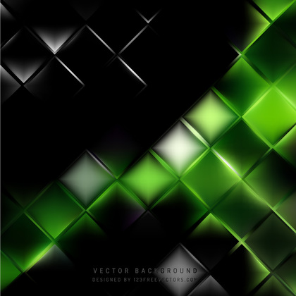 Abstract Black Green Square Background Design