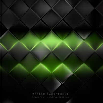 Abstract Black Green Square Background Template