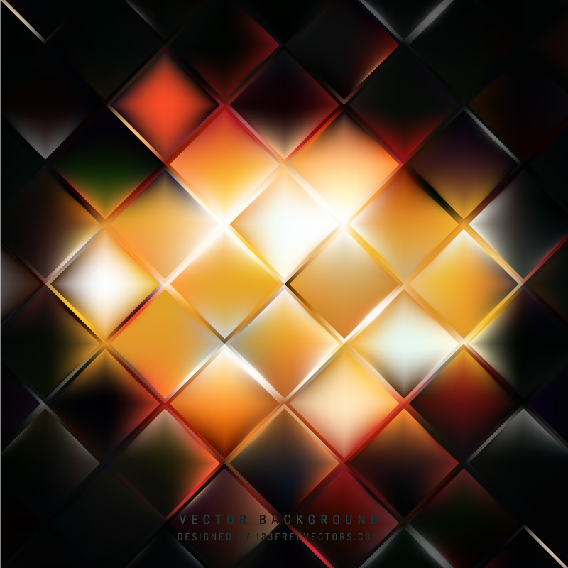 Black Orange Fire Geometric Square Background
