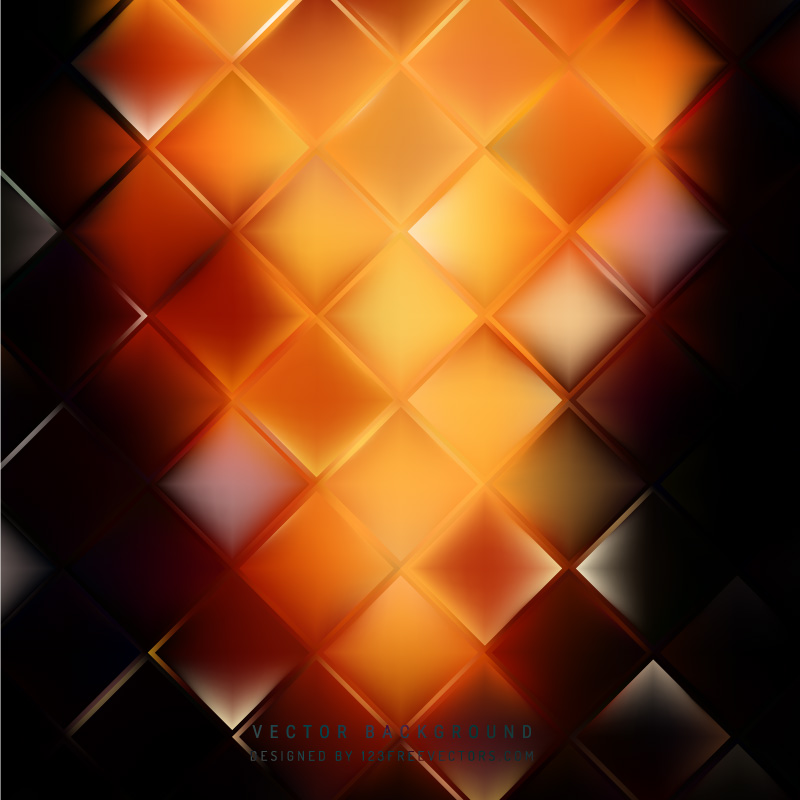 Abstract Black Orange Fire Square Background