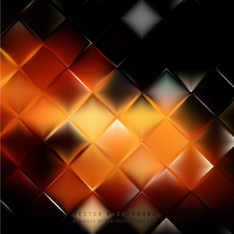 Abstract Black Orange Fire Geometric Square Background