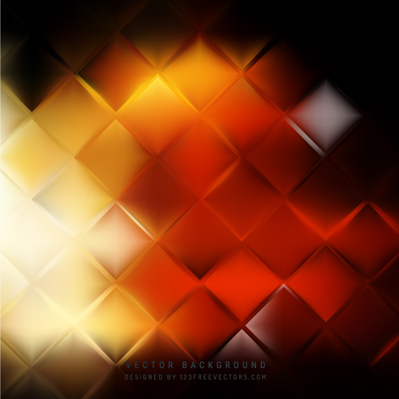 Abstract Black Orange Fire Square Background Design