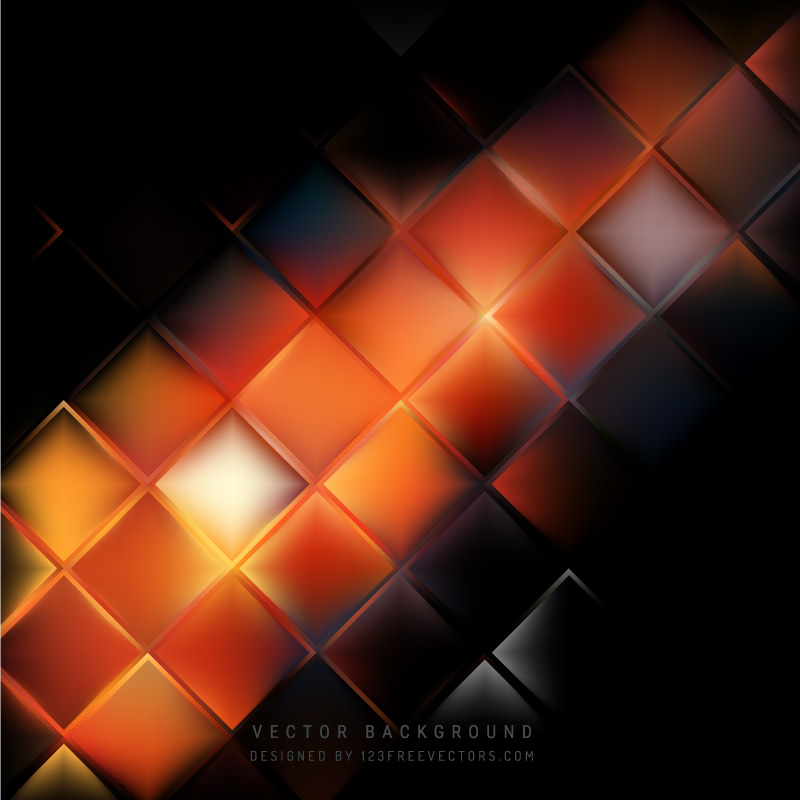 Black Orange Fire Square Background