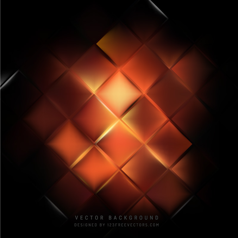 Black Orange Fire Geometric Square Background