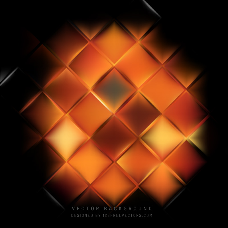 Abstract Black Orange Fire Square Background