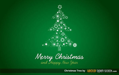 Free Christmas Tree on Green Background Vector Art