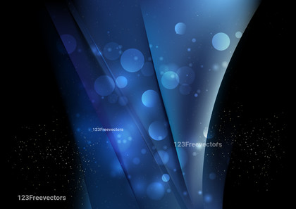 Abstract Black and Blue Bokeh Background
