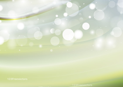 Green and White Blurred Lights Background Vector Image