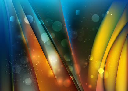 Abstract Blue Yellow and Orange Blurred Lights Background Graphic