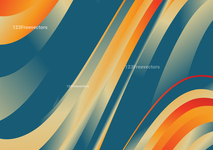 Abstract Blue and Orange Wave Background