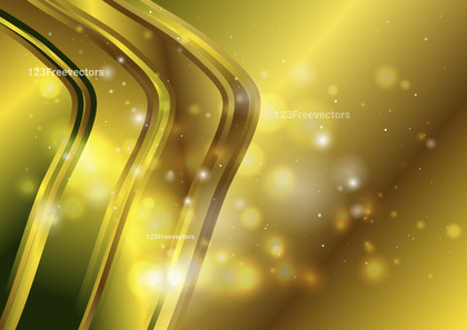 Abstract Glowing Green and Gold Wave Background Image