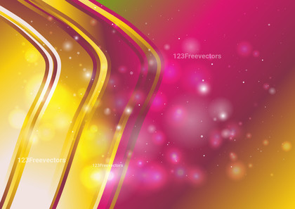 Abstract Pink and Yellow Shiny Wave Background