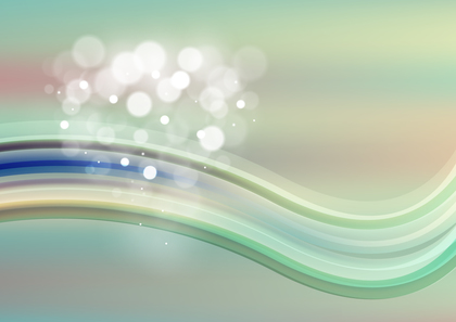 Abstract Beige Green and Blue Wave Background