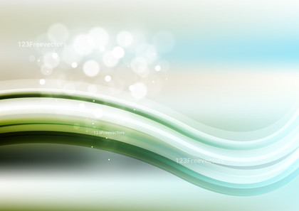 Abstract Beige Green and Blue Wavy Background