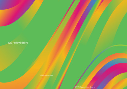 Abstract Green Orange and Pink Wave Background