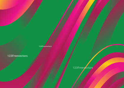 Abstract Green Orange and Pink Wavy Background