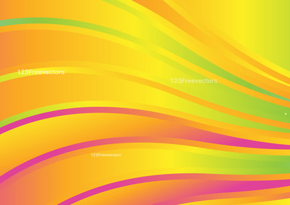 Abstract Green Orange and Pink Curve Background