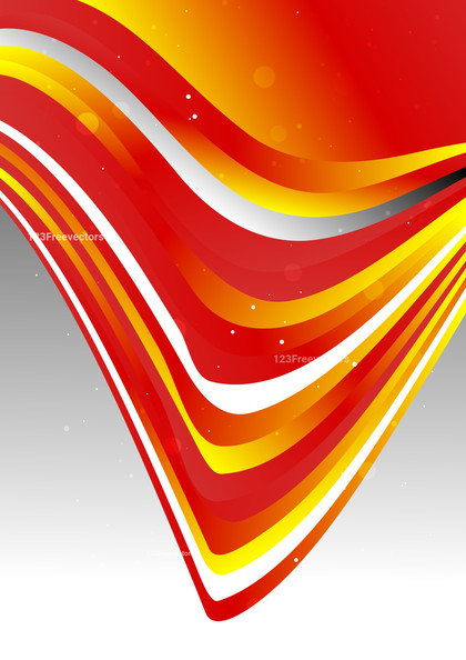 Abstract Grey Red and Yellow Wave Background Template Vector Illustration