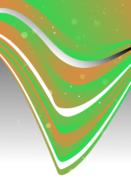 Orange Green and Grey Abstract Wave Background Illustration