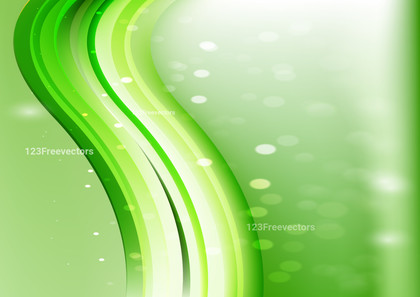 Green and White Wave Background Template Vector Illustration