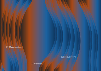 Blue and Orange Vertical Wave Background Vector Eps