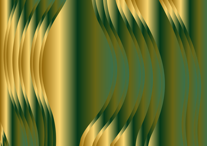 Green and Gold Vertical Wavy Background