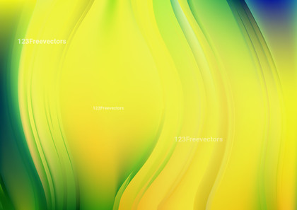Green and Yellow Wavy Background Vector Graphic