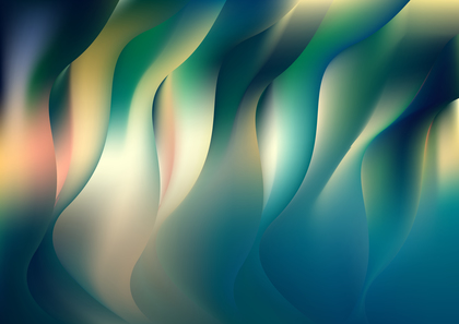 Beige Green and Blue Abstract Wave Background Vector