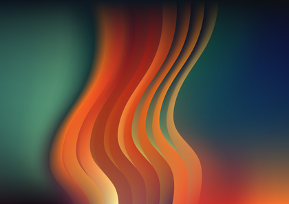 Blue Green and Orange Wave Background Template