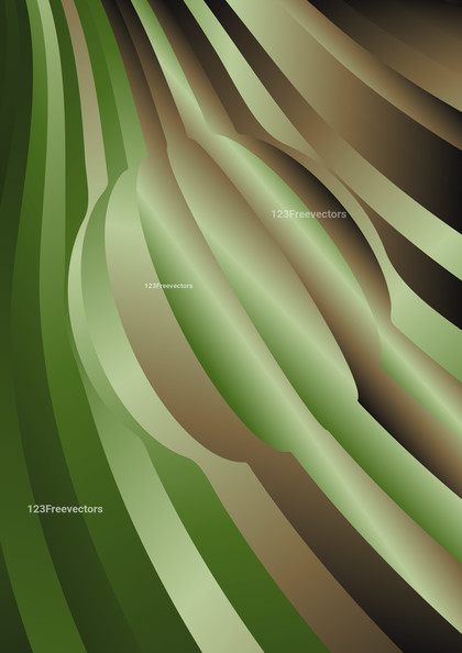 Abstract Brown and Green 3D Wave Stripe Background
