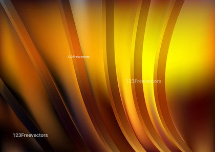 Orange and Yellow Abstract Curved Stripes Background Vector Image