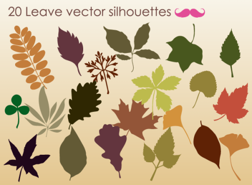 Free Autumn Leaves Silhouettes Vector