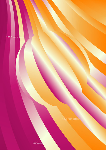 Orange Pink and White Wave Striped Background Graphic