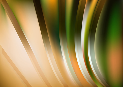 Orange White and Green Shiny Curved Stripes Background